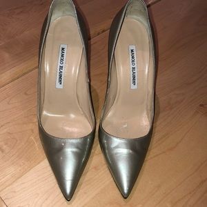 Silver Manolo Blahnik heels